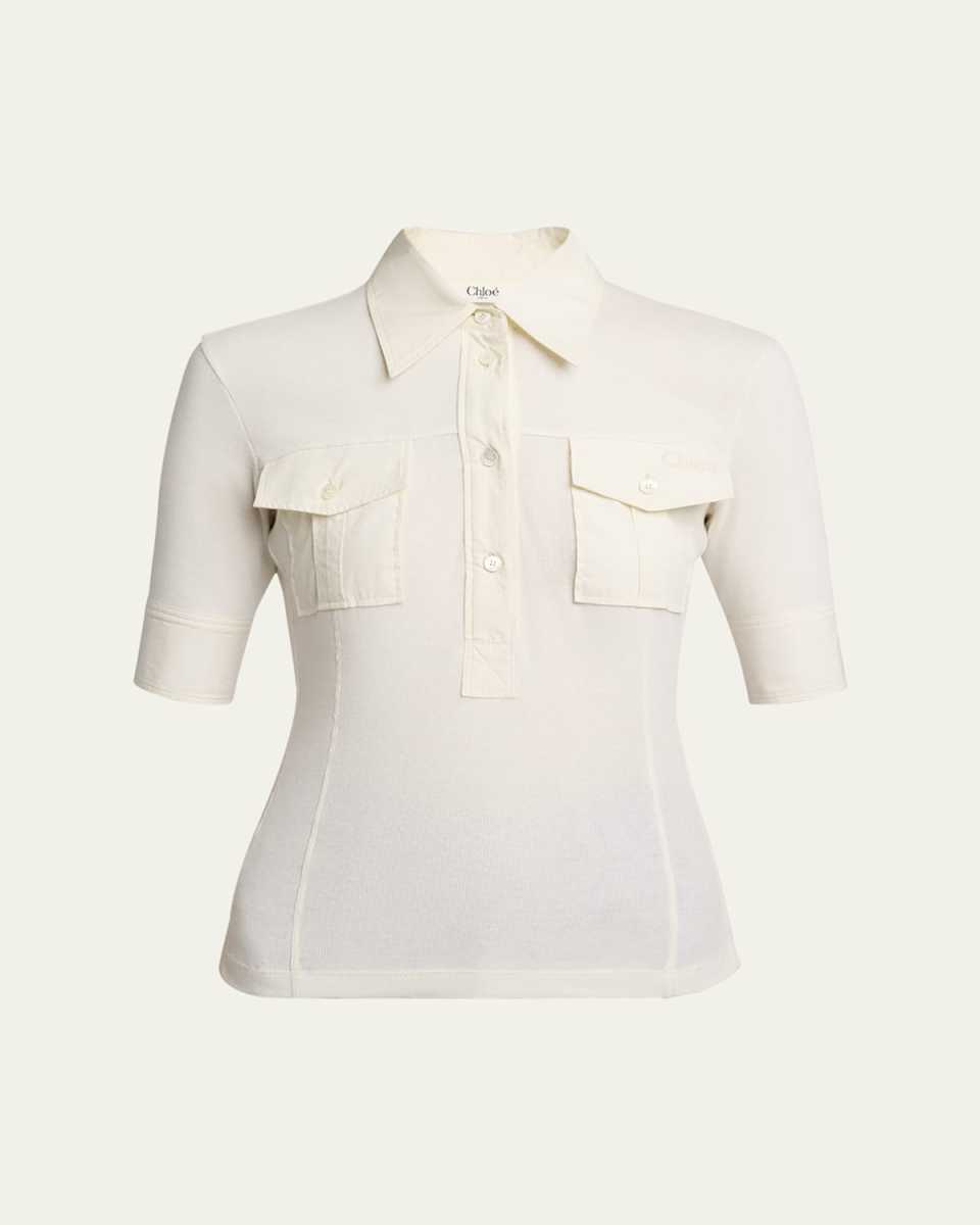 Pockets Short-Sleeve Polo Top